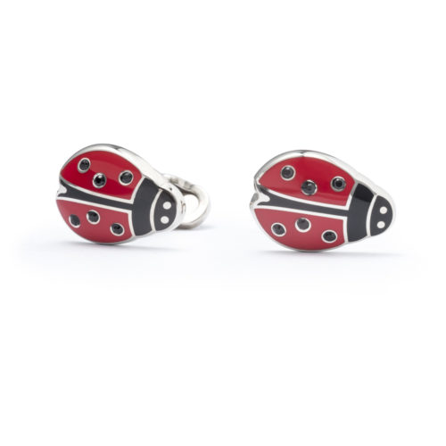 Gemelli " Coccinella" in smalto e Swarovski