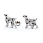 Gemelli " dalmata" in smalto e Swarovski