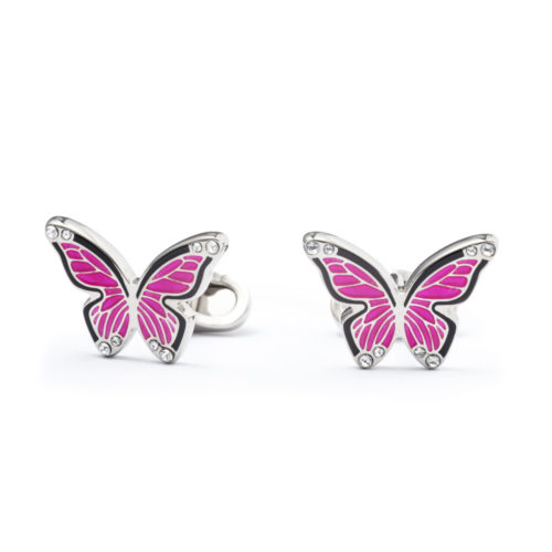 "Farfalla" rosa - Gemelli da polso