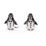 Gemelli " Pinguino" in smalto e Swarovski