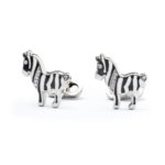 Gemelli " Zebra" in smalto e Swarovski