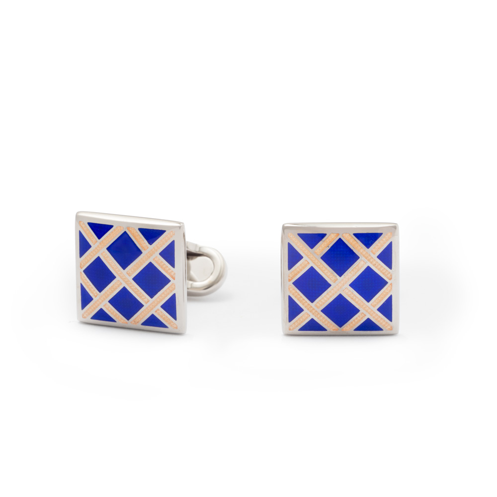 Ruben – Square cufflinks with transparent enamels