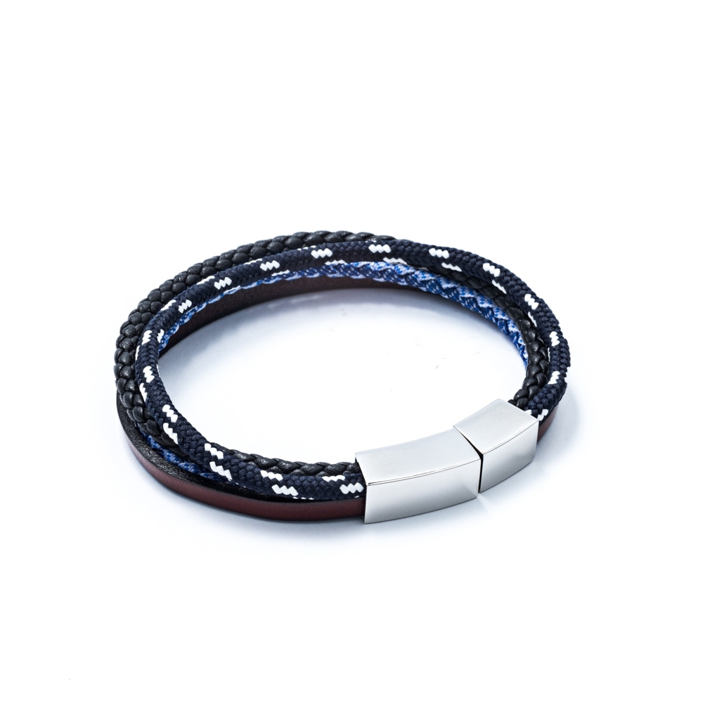 Groviglio – Bracelet in leather and fabric